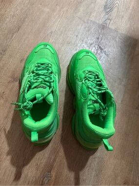 Balenciaga Bright Green Triple S Sneakers
